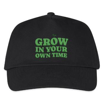 Grow In Your Own Time – Grow at Your Own Pace - Kids’ Baseball Cap - black - Front
