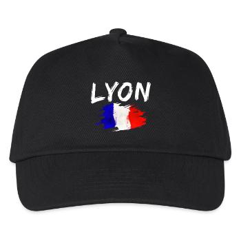 Lyon France Ville Drapeau Lyon - Casquette de baseball Enfant - noir - Devant