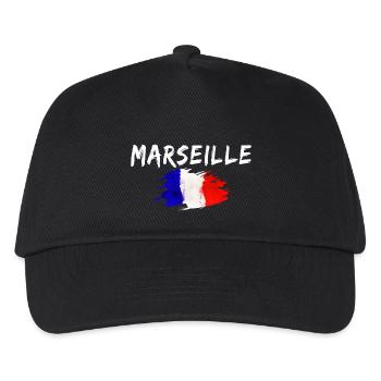 Marseille Frankreich Flagge Stadt Marseille - Kinder Basecap - Schwarz - Vorne