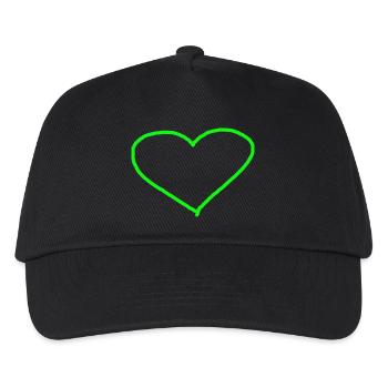 Coeur Vert Idée Cadeau Vert Clair Herbe Vert Amour - Casquette de baseball Enfant - noir - Devant