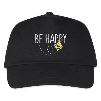 Be Happy Bee Statement Happy - Kids’ Baseball Cap - black - Front