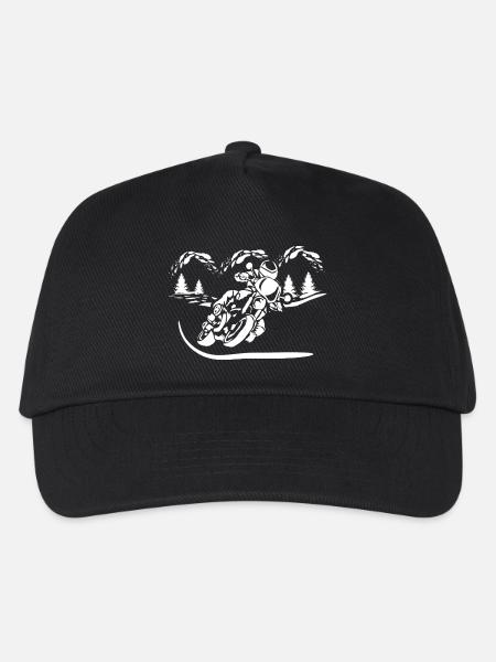 Motorrad Waldsilhouette - Kinder Basecap - Schwarz