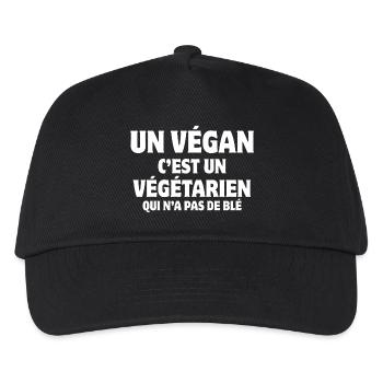 vegan, vegan, vegetarisch, Lebensmittel - Kinder Basecap - Schwarz - Vorne