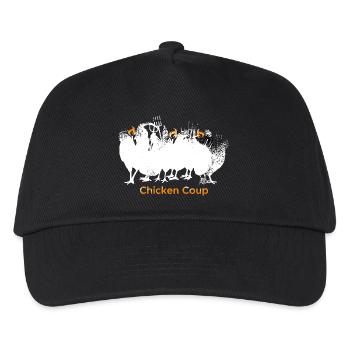 Chicken Coup - White Chickens on Black - Kids’ Baseball Cap - black - Front