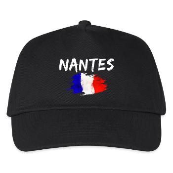 Nantes Frankreich Flagge Stadt Nantes - Kinder Basecap - Schwarz - Vorne