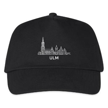Ulm en blanc - Casquette de baseball Enfant - noir - Devant