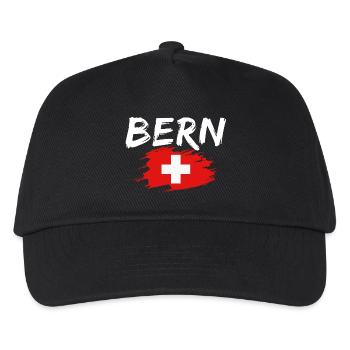 Berne Suisse Drapeau - Casquette de baseball Enfant - noir - Devant
