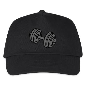Hantel Gewichte Symbol - Kinder Basecap - Schwarz - Vorne