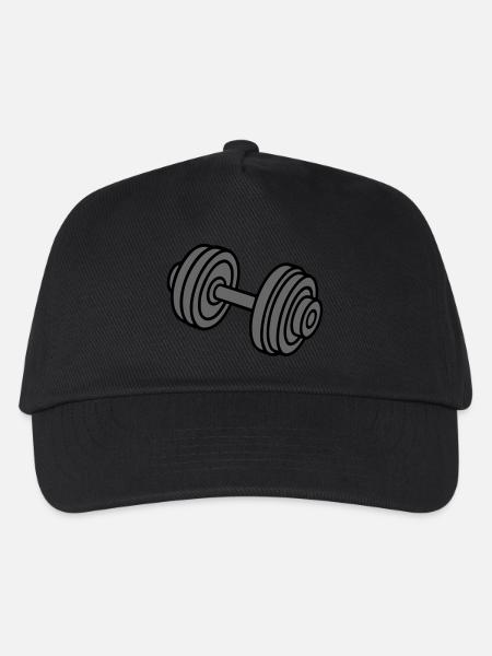 Hantel Gewichte Symbol - Kinder Basecap - Schwarz