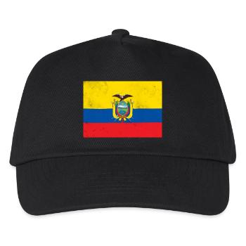 Flagge von Ecuador – Andengeist - Kinder Basecap - Schwarz - Vorne