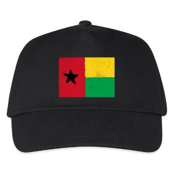 Flagge von Guinea-Bissau – Stern von Afrika - Kinder Basecap - Schwarz - Vorne