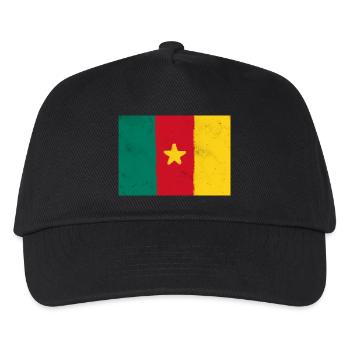 Flagge von Kamerun - Kinder Basecap - Schwarz - Vorne