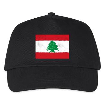 Flagge des Libanon - Kinder Basecap - Schwarz - Vorne