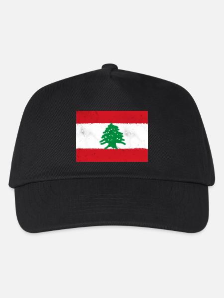 Flagge des Libanon - Kinder Basecap - Schwarz
