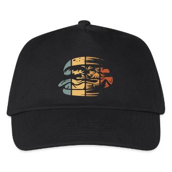 Vintage Burger – Retro Fast Food Design - Kids’ Baseball Cap - black - Front