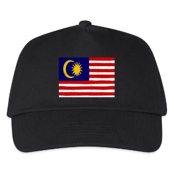 Flagge von Malaysia - Kinder Basecap - Schwarz - Vorne