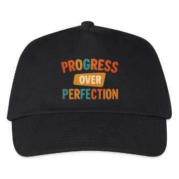 Progress Over Perfection - Kids’ Baseball Cap - black - Front