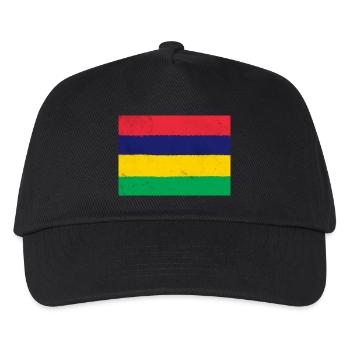 Flagge von Mauritius - Kinder Basecap - Schwarz - Vorne