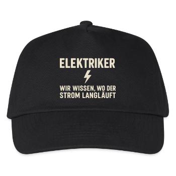 Chemise d’électricien – Nous savons où va l’électricité - Casquette de baseball Enfant - noir - Devant
