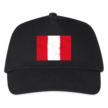 Flagge von Peru - Kinder Basecap - Schwarz - Vorne