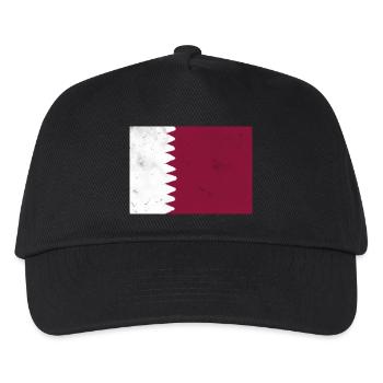 Flagge von Katar - Kinder Basecap - Schwarz - Vorne