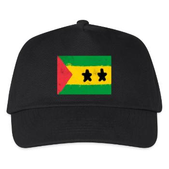 Flagge von São Tomé und Príncipe - Kinder Basecap - Schwarz - Vorne