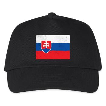 Flagge der Slowakei - Kinder Basecap - Schwarz - Vorne