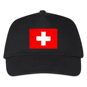Flag of Switzerland - Kids’ Baseball Cap - black - Front