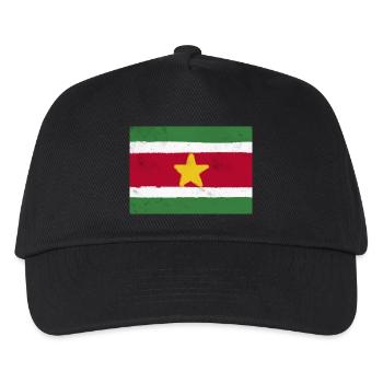 Flagge von Suriname - Kinder Basecap - Schwarz - Vorne