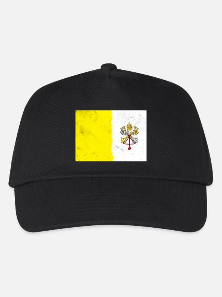 Flagge des Vatikans - Kinder Basecap - Schwarz