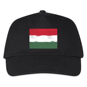 Flagge von Ungarn - Kinder Basecap - Schwarz - Vorne