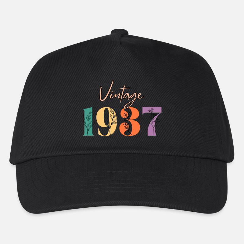 Årgang 1937 Blomster - Basecap til børn - sort