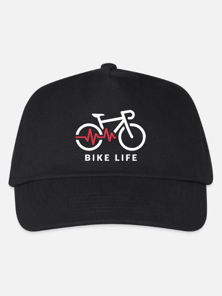 Fahrradleben Herzschlag Illustration - Kinder Basecap - Schwarz