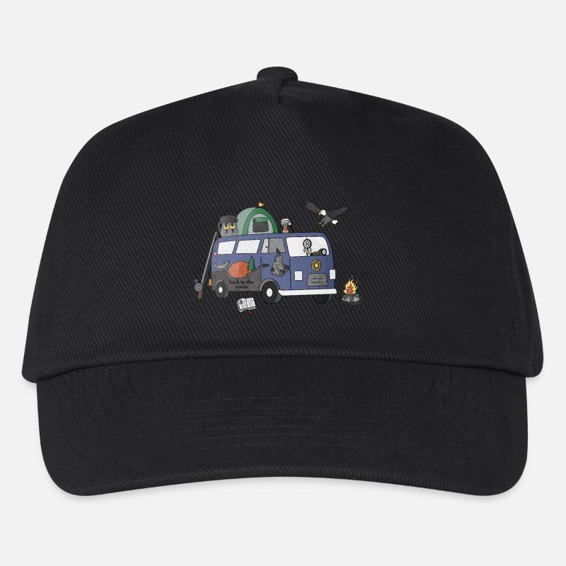 Wild and free Camper - Kinder Basecap - Schwarz
