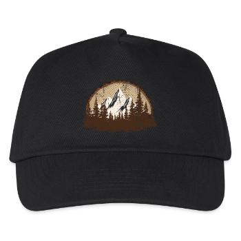 Majestic Mountain Forest Scene - Kids’ Baseball Cap - black - Front
