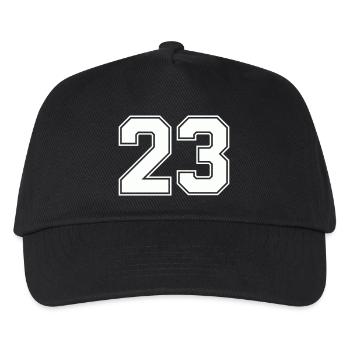 Geometrisches Zahlendesign 23 - Kinder Basecap - Schwarz - Vorne