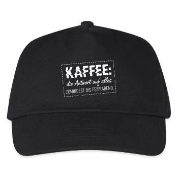 Kaffee die Antwort auf alles - Kinder Basecap - Schwarz - Vorne