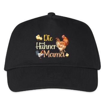 Die Hühner Mama Muttertag Mutterschaft Mama - Kinder Basecap - Schwarz - Vorne