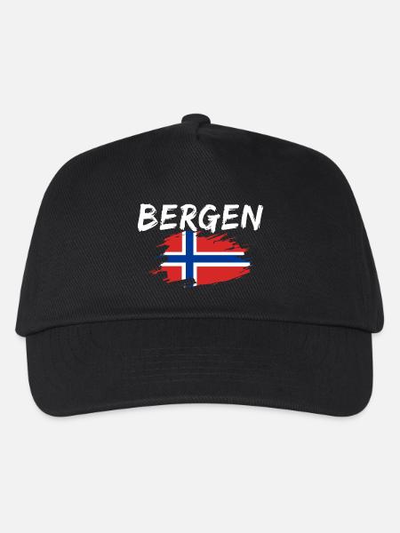 Bergen Norwegen - Kinder Basecap - Schwarz