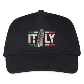 Leaning Tower Italy Vintage - Kinder Basecap - Schwarz - Vorne