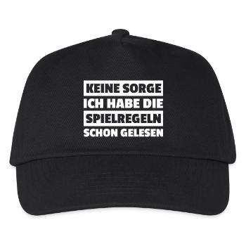 Spielregeln gelesen Gesellschaftsspiel Brettspiel - Kinder Basecap - Schwarz - Vorne