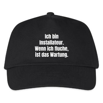 Ich bin Installateur Shirt - Kinder Basecap - Schwarz - Vorne