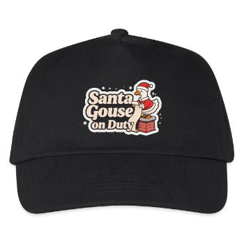 Weihnachtsmann-Gans im Dienst Weihnachtsfamilie - Kinder Basecap - Schwarz - Vorne
