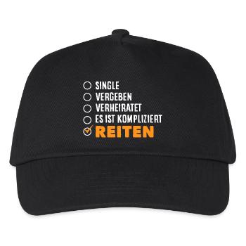 Cheval Fille Équitation Poney Fans Cavalier - Casquette de baseball Enfant - noir - Devant