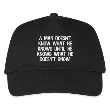 a man doesn't know what he knows until he - Kids’ Baseball Cap - black - Front
