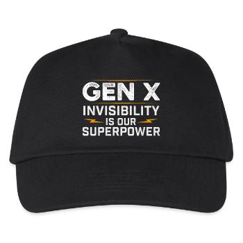 Gen X Unsichtbarkeit Supermacht Lustiges Retro-Zitat - Kinder Basecap - Schwarz - Vorne