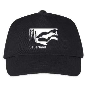 Sauerland Silhouette Landscape Highway Sign - Kids’ Baseball Cap - black - Front