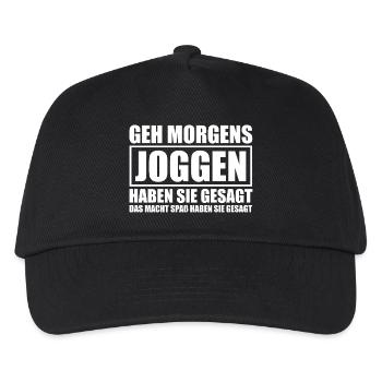 Heute kein Marathon Joggen Läufer lustiges Lauf - Kinder Basecap - Schwarz - Vorne