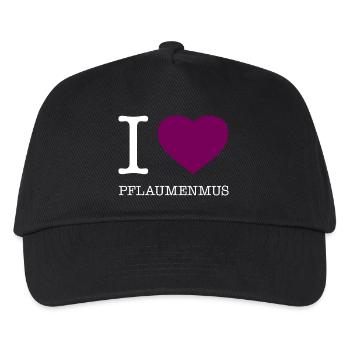 I love Pflaumenmus - Kinder Basecap - Schwarz - Vorne