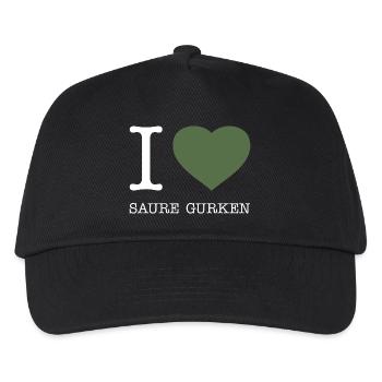 I love Saure Gurken - Kinder Basecap - Schwarz - Vorne